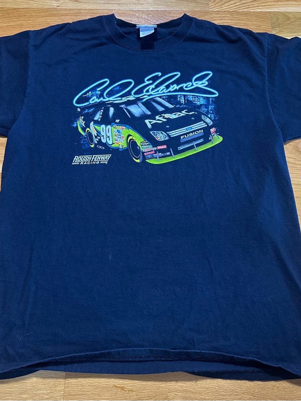 Chase Authentics Black Racing Car Graphic Tee with Neon Yellow Accent